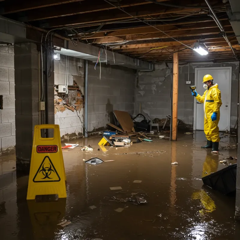 Flooded Basement Electrical Hazard in Warren County, IN Property